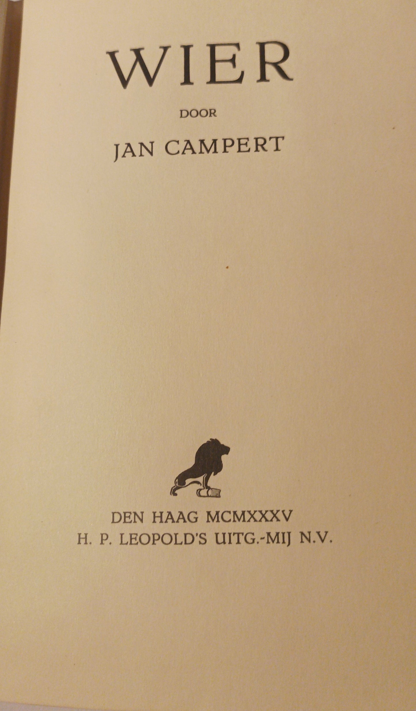 [Gesigneerd] Campert, Jan. Wier.