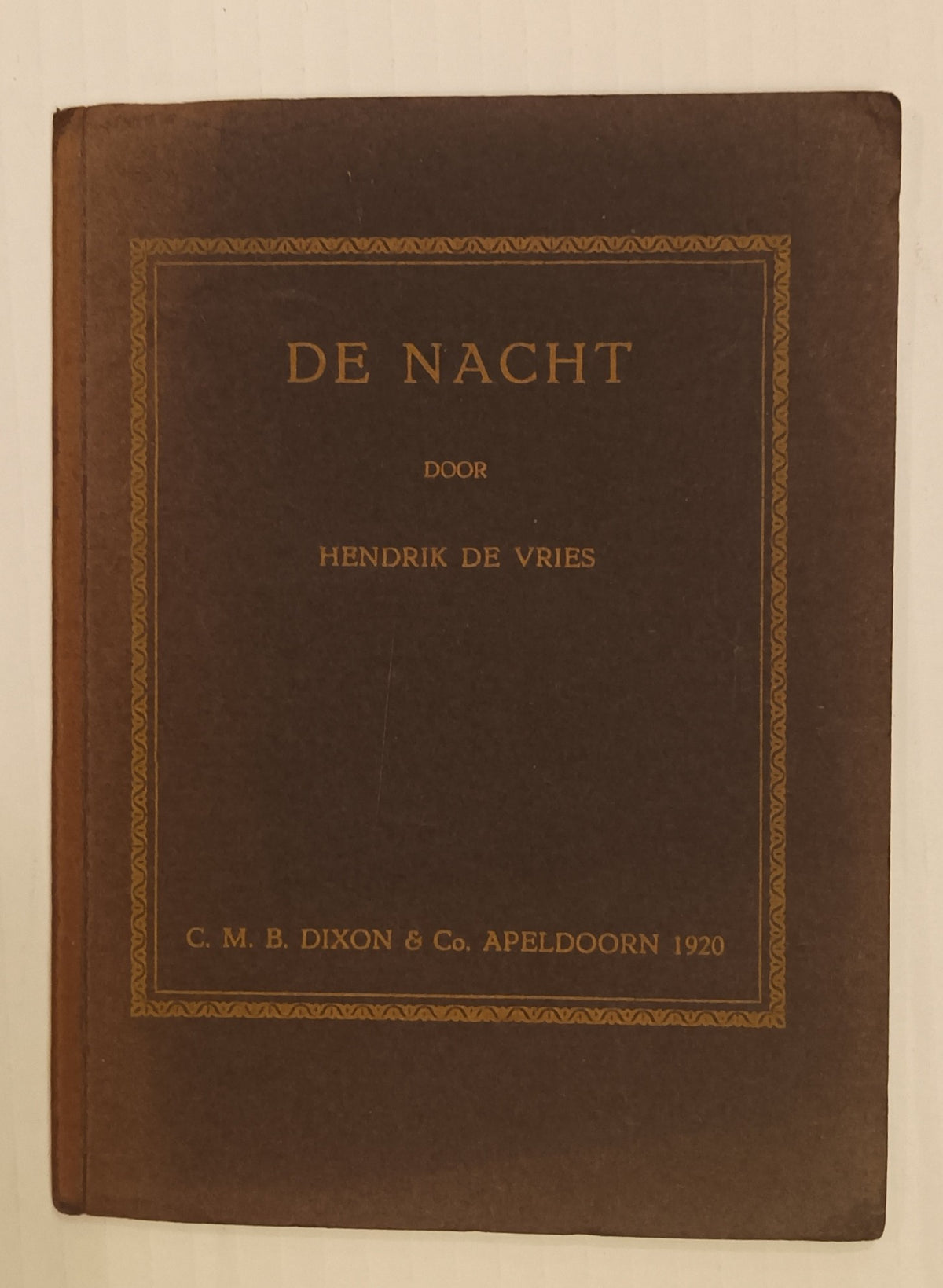 [Gesigneerd] Hendrik de Vries. De nacht.