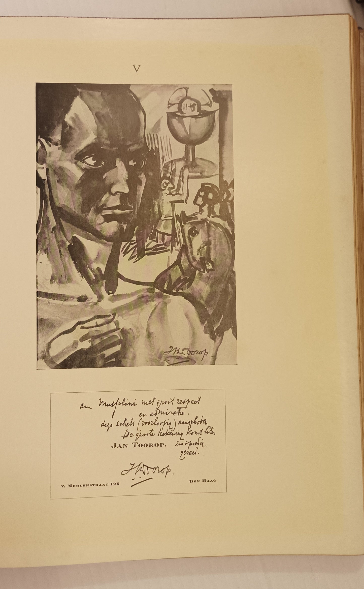 [Jan Toorop] Wouter Lutkie. Van Toorop naar Mussolini. [Met reproducties naar teekeningen en foto’s van Jan Toorop en één teekening van Joan Collette.]