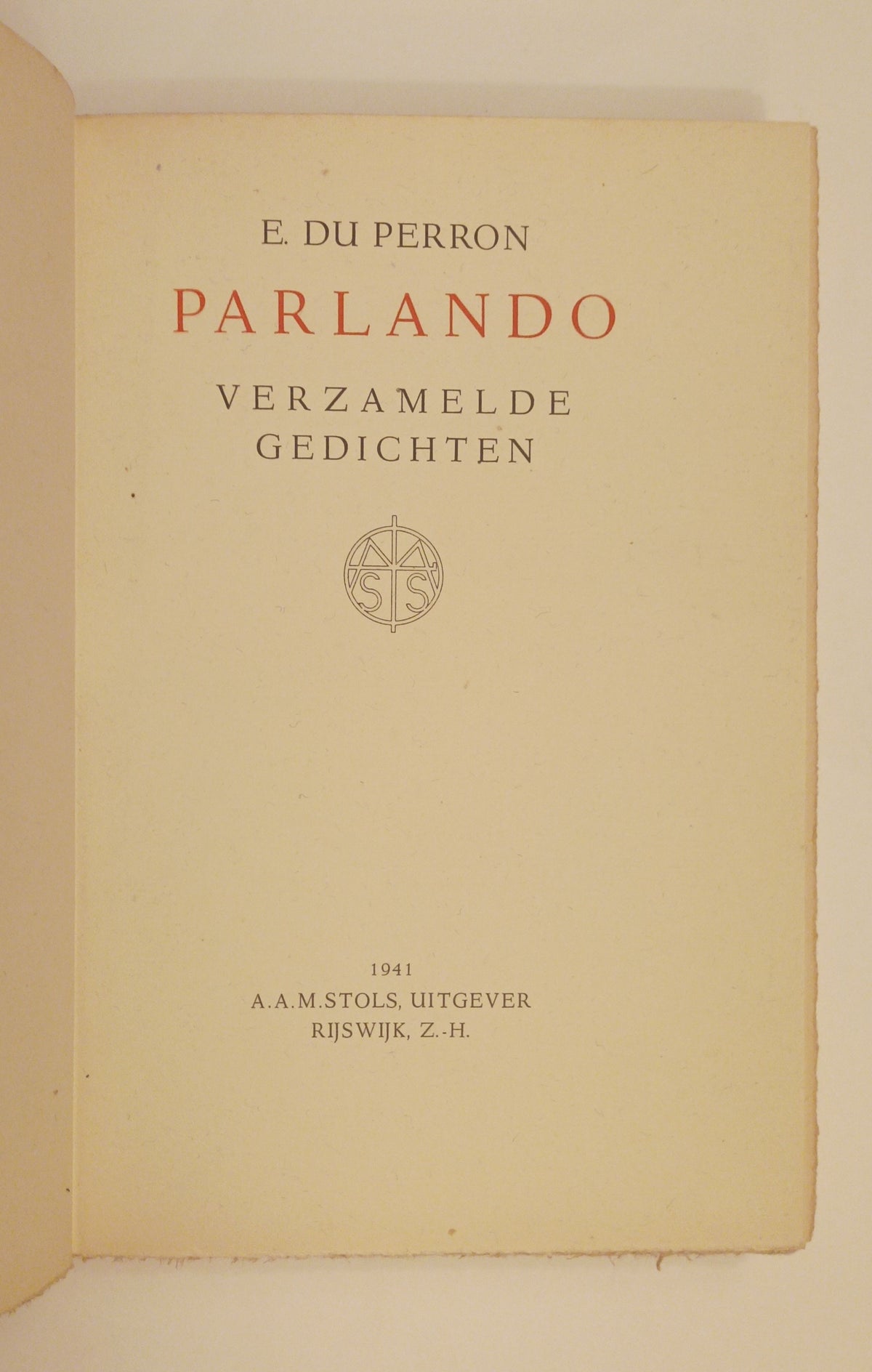 [Luxe] E. du Perron. Parlando. Verzamelde gedichten