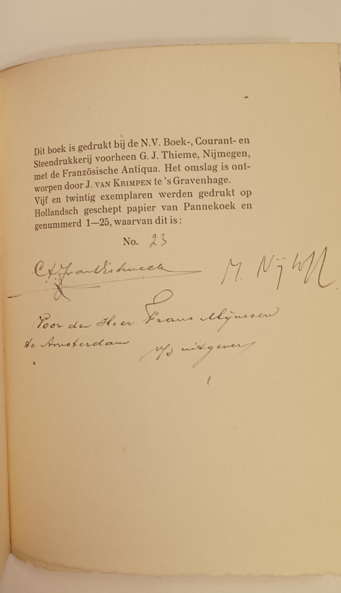 [Luxe. Gesigneerd] M. Nijhoff. Vormen.