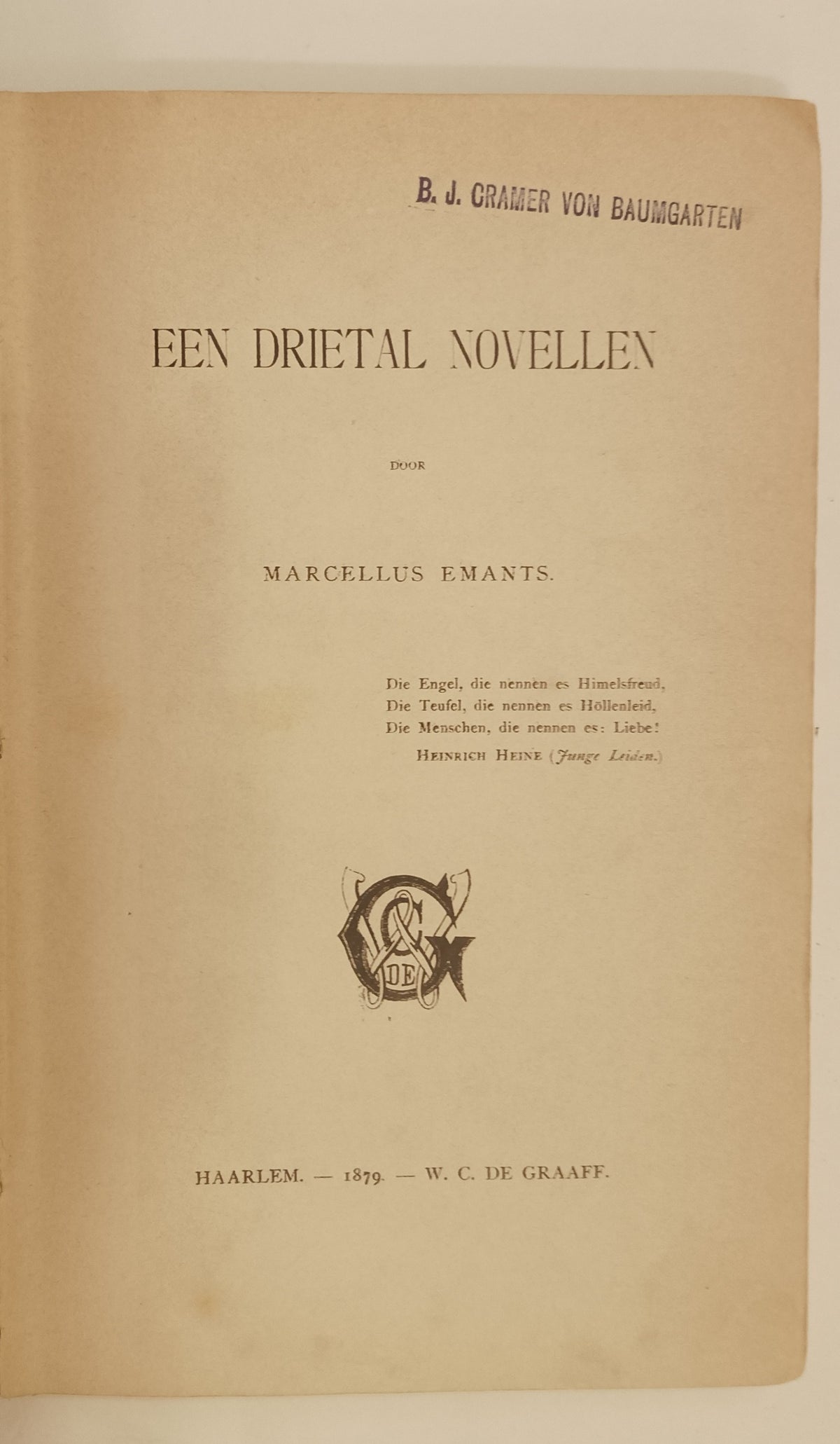 Marcellus Emants. Een drietal novellen.