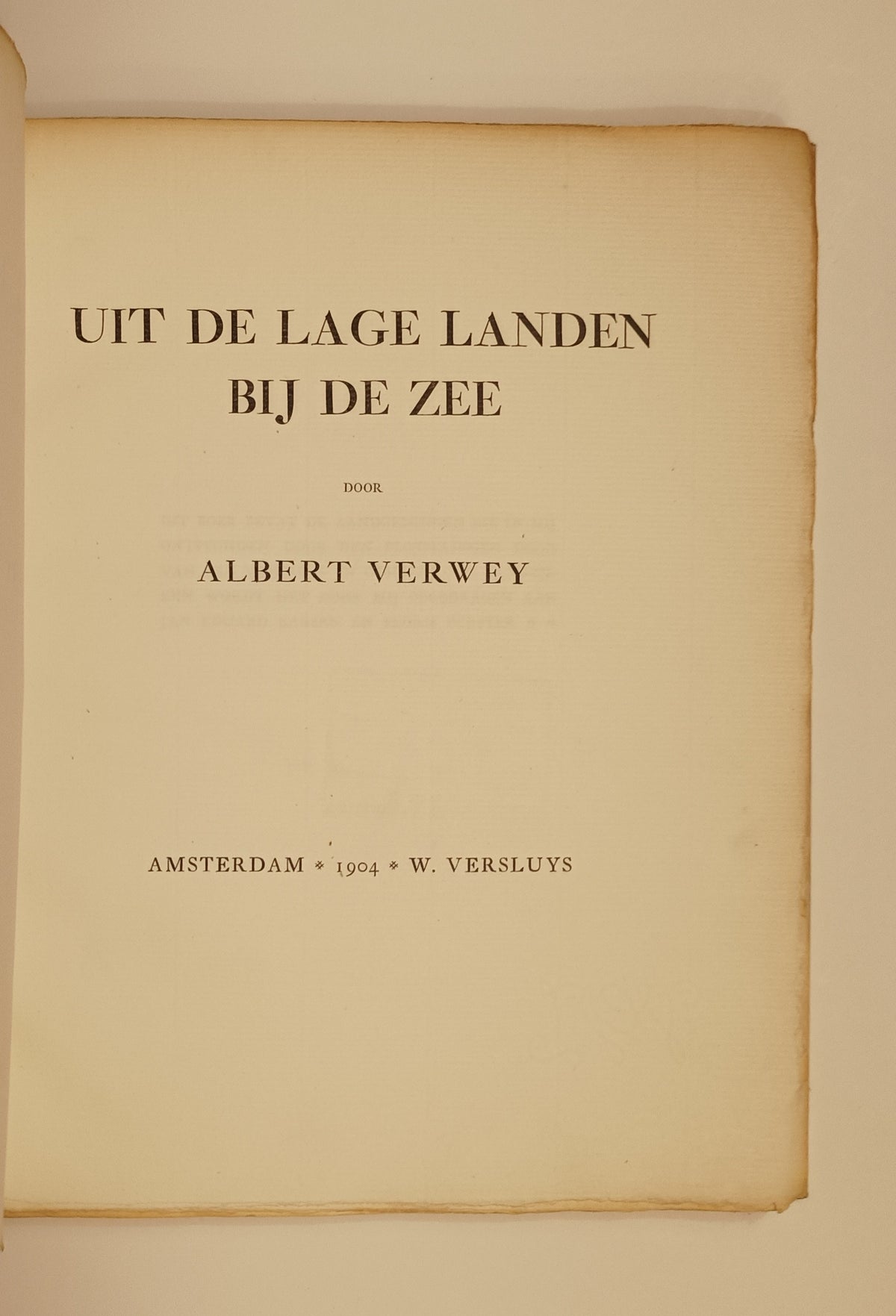 Albert Verwey. Uit de lage landen bij de zee.