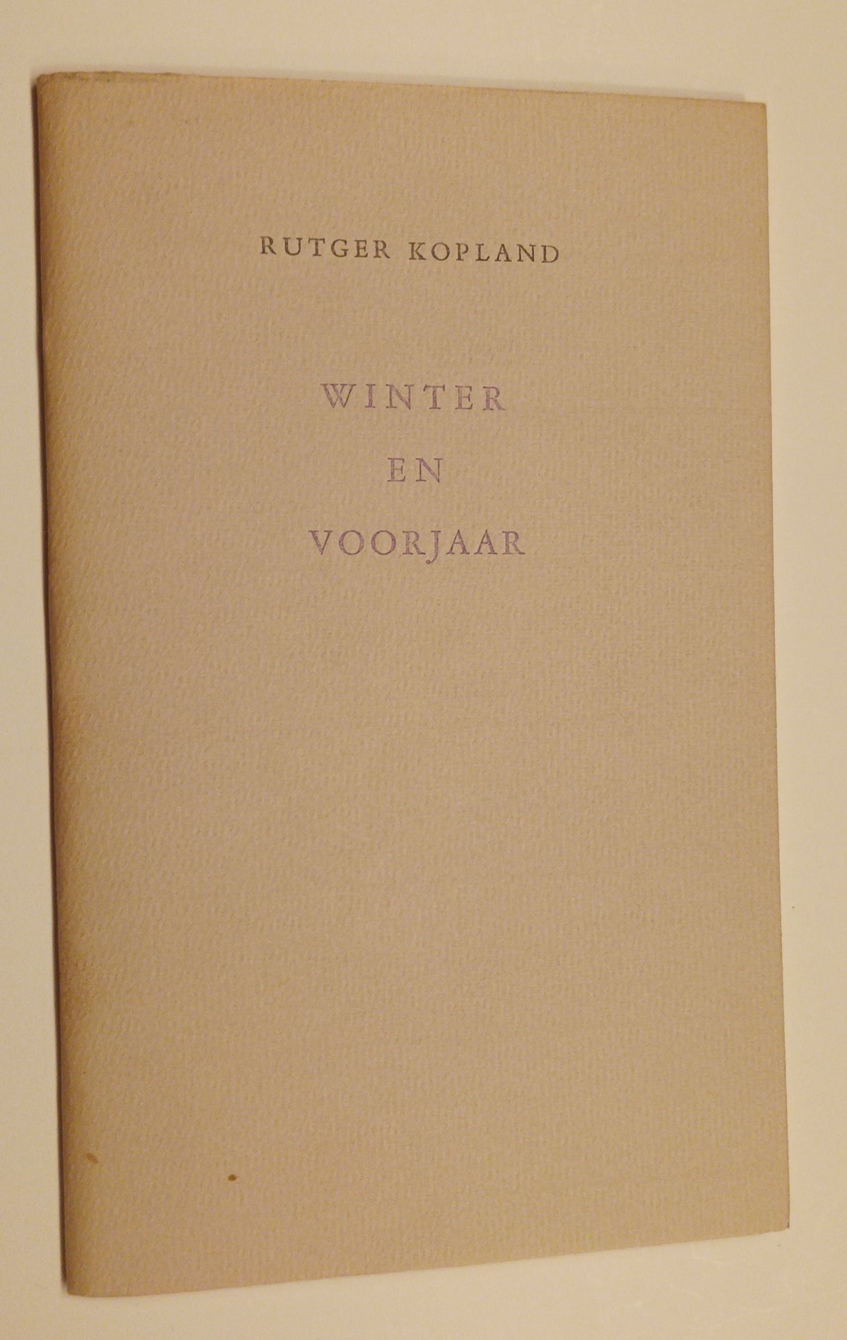 Rutger Kopland. Winter en voorjaar.