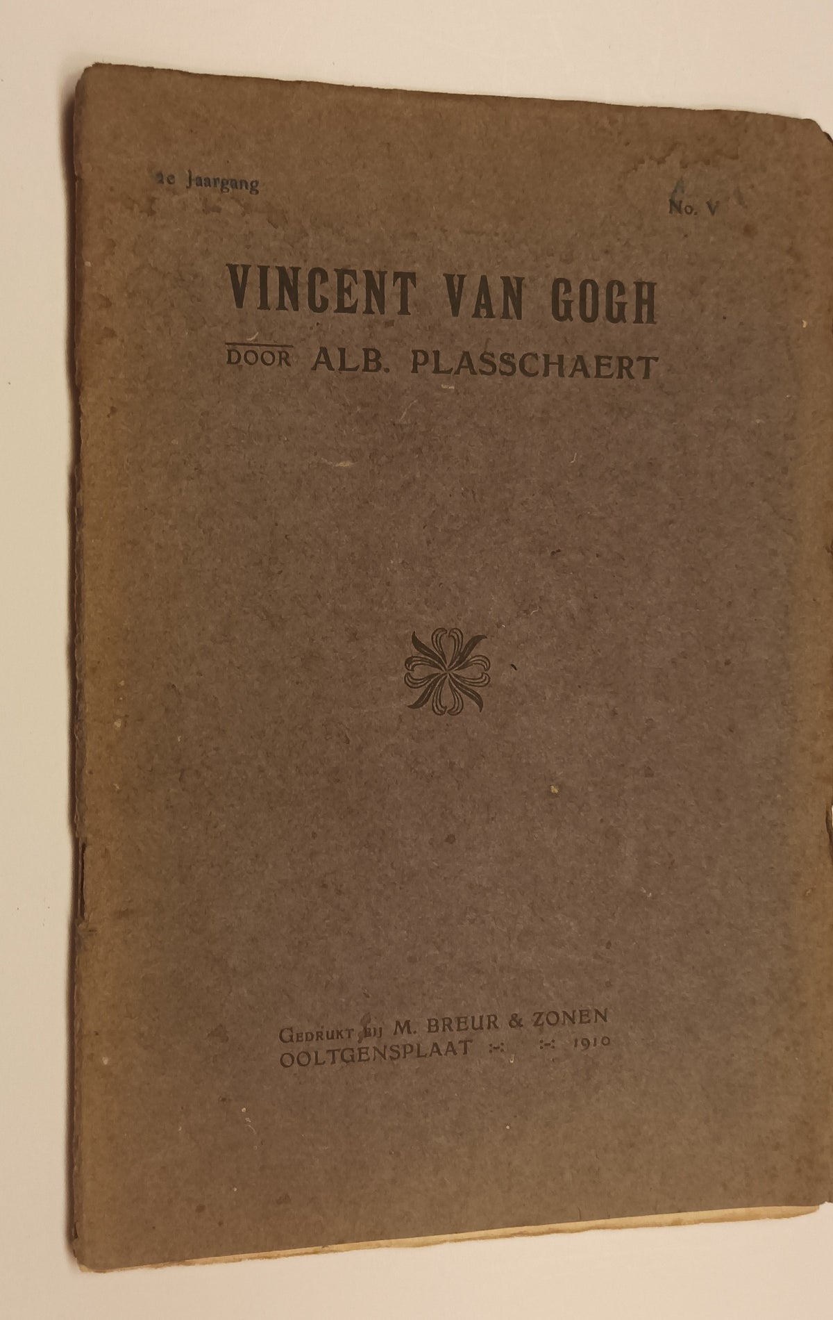 [Vincent van Gogh] Albert Plasschaert. Vincent van Gogh. Een lezing
