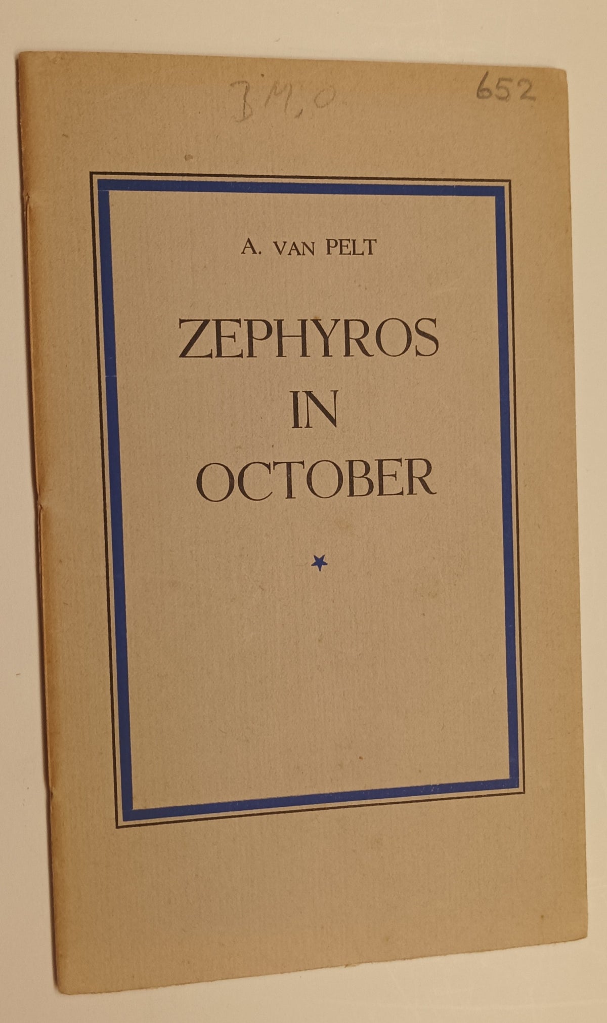 [W.F. Hermans] A. van Pelt. Zephyros in October.