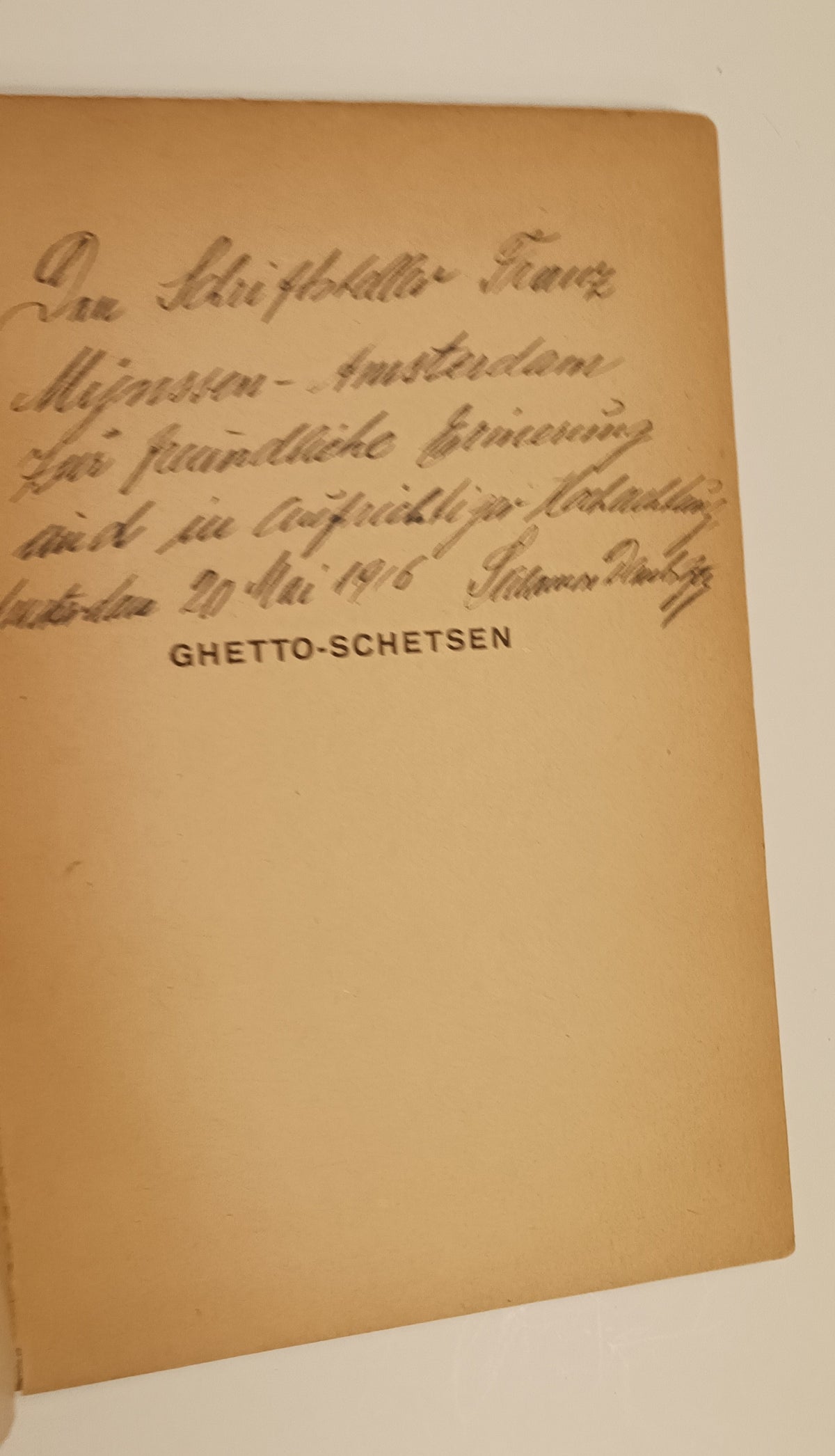 [Gesigneerd] Salamon Dembitzer. Ghetto-schetsen.
