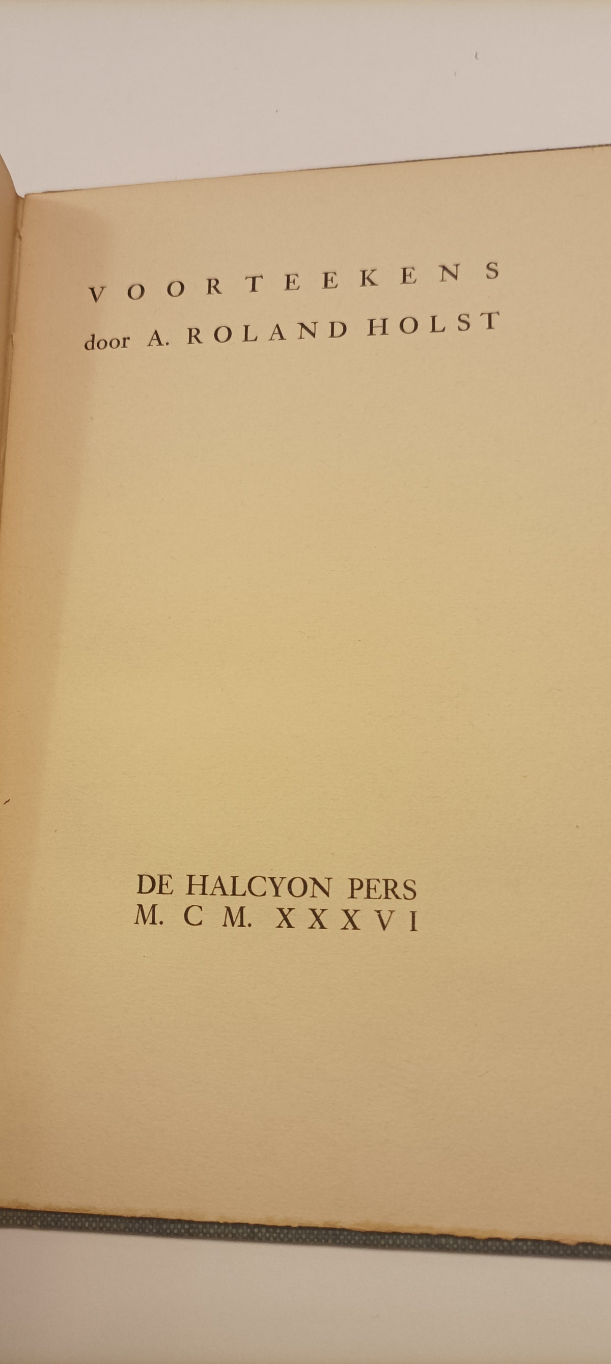 [Gesigneerd] A. Roland Holst. Voorteekens.