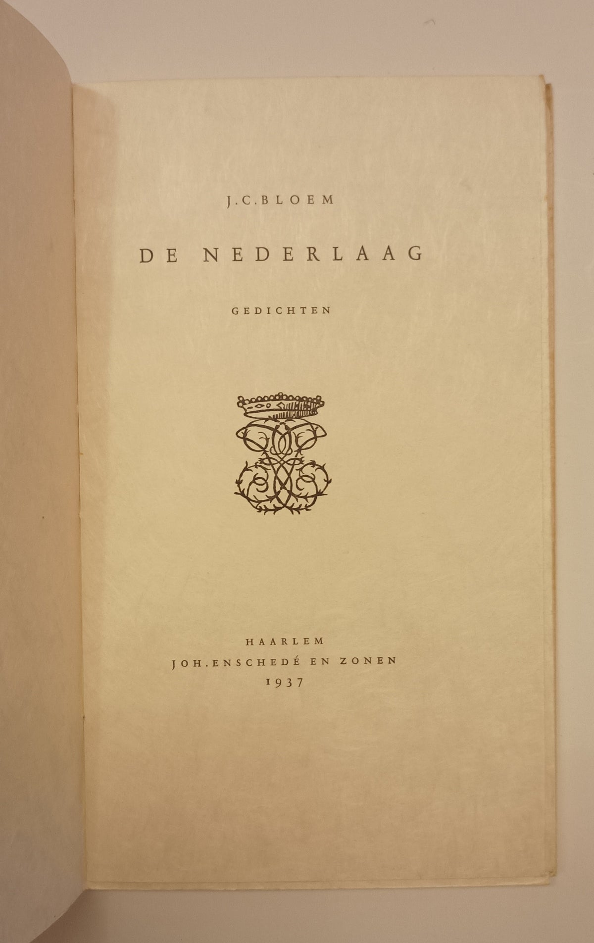 [Luxe] Bloem, J.C. De nederlaag. Gedichten.