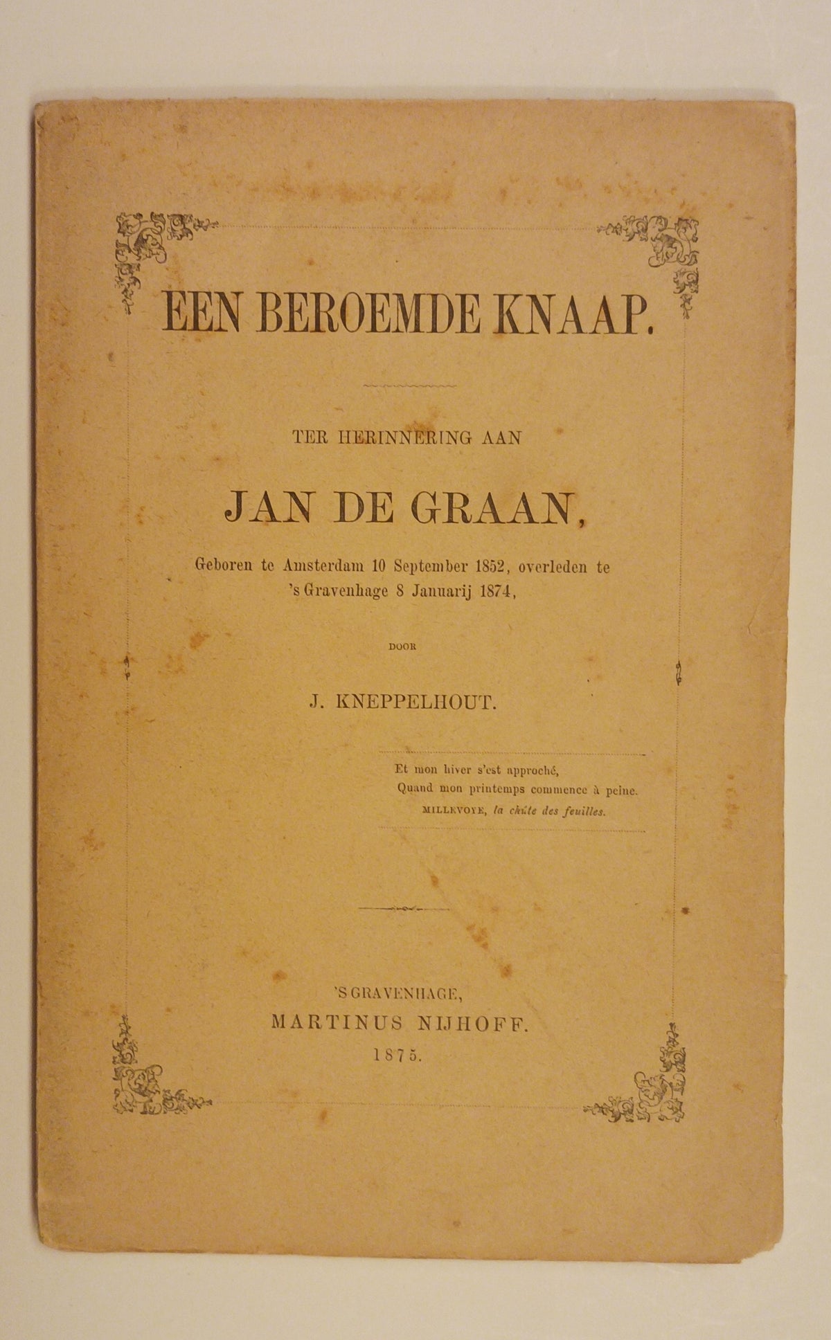 Johannes Kneppelhout. Een beroemde knaap.