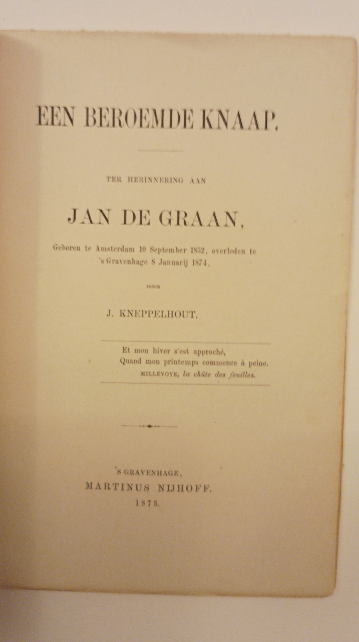 Johannes Kneppelhout. Een beroemde knaap.