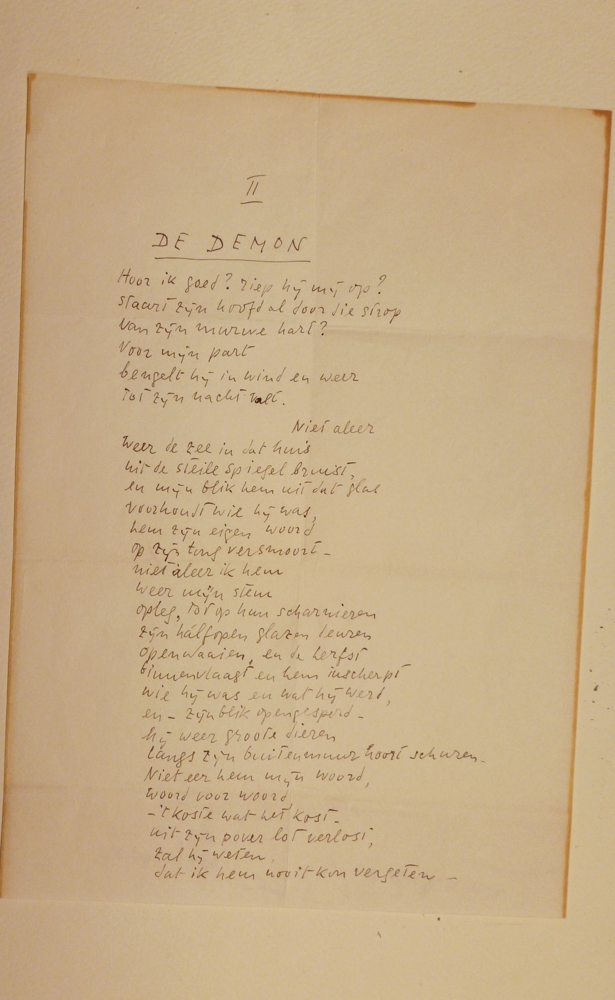 [Manuscript] Adriaan Roland Holst. ‘Oneenig. I. Aan den demon’  & ‘II. De demon’.