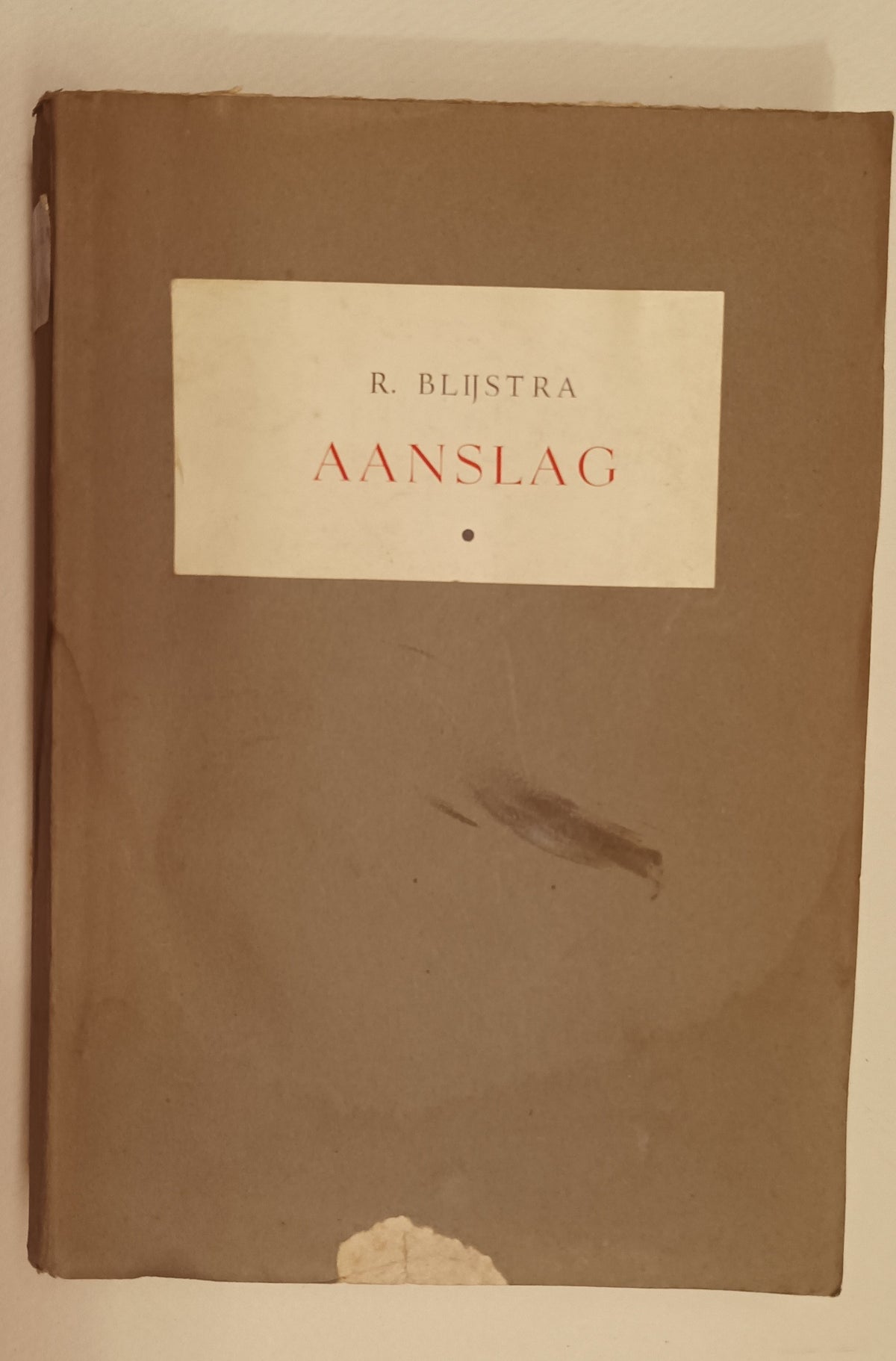 Reinder Blijstra. Aanslag.