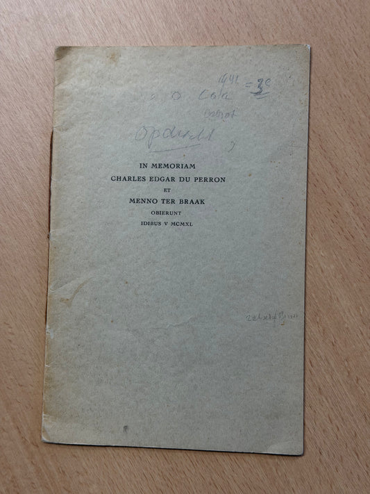 Adriaan Roland-Holst. In memoriam Charles Edgar du Perron et Menno ter Braak obierunt idibus V MCMXL