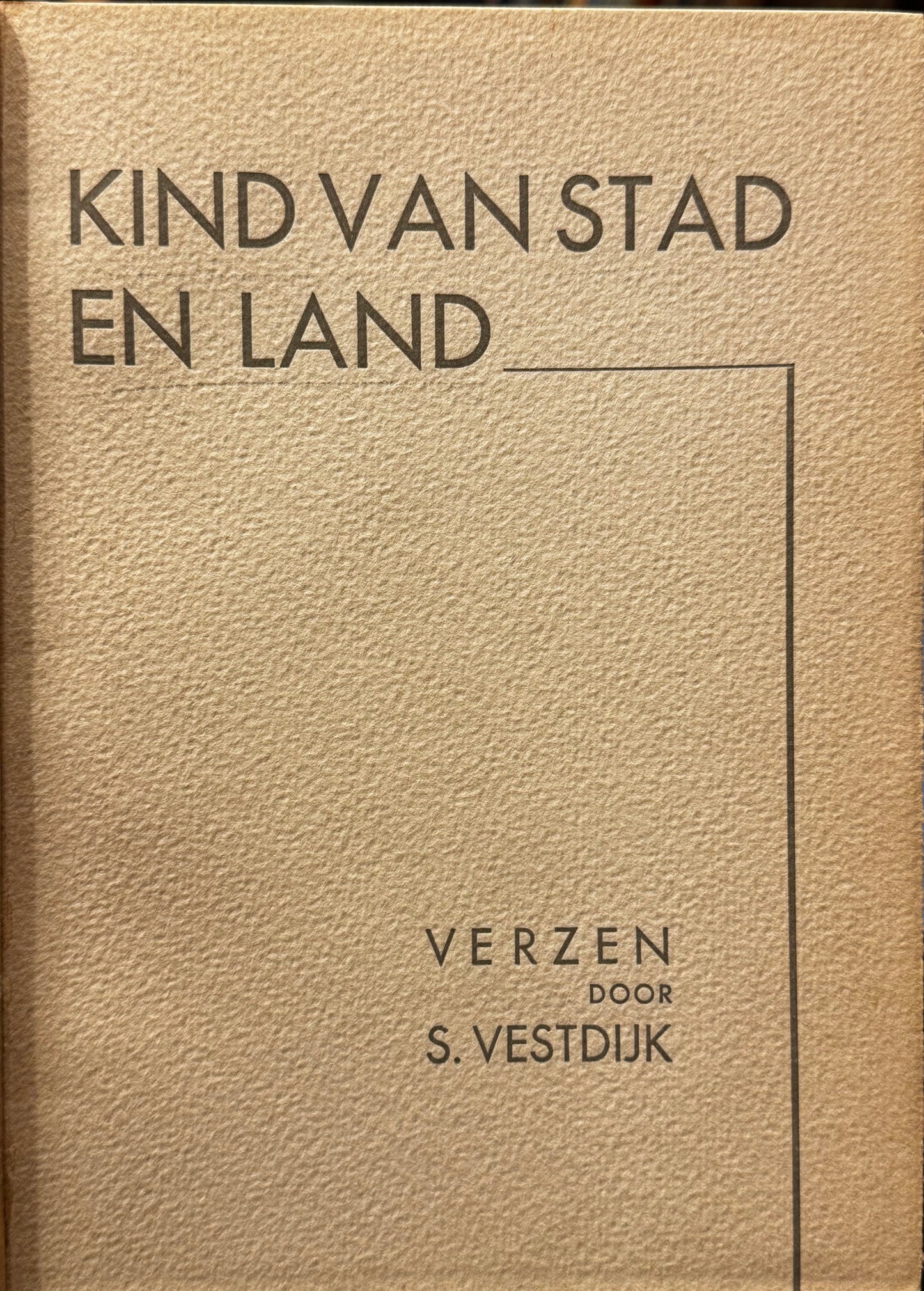 Simon Vestdijk, Kind van stad en land. Rotterdam, Nijgh en Van Ditmar, 1936