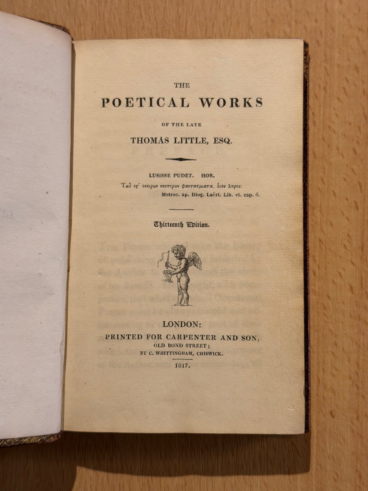 THE POETICAL WORKS OF THE LATE THOMAS LITTLE, ESQ. 1817