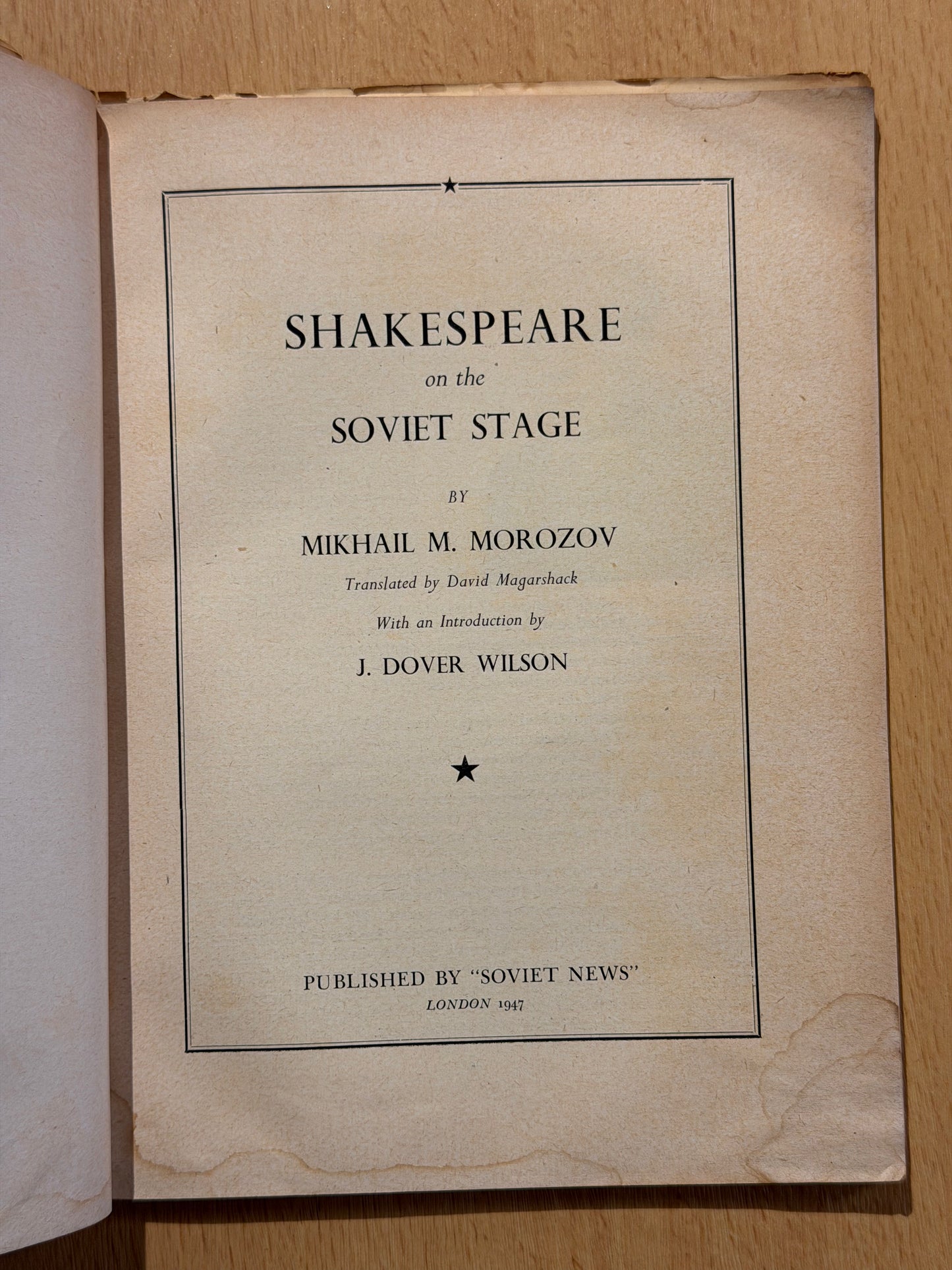 SHAKESPEARE on the SOVIET STAGE 1947