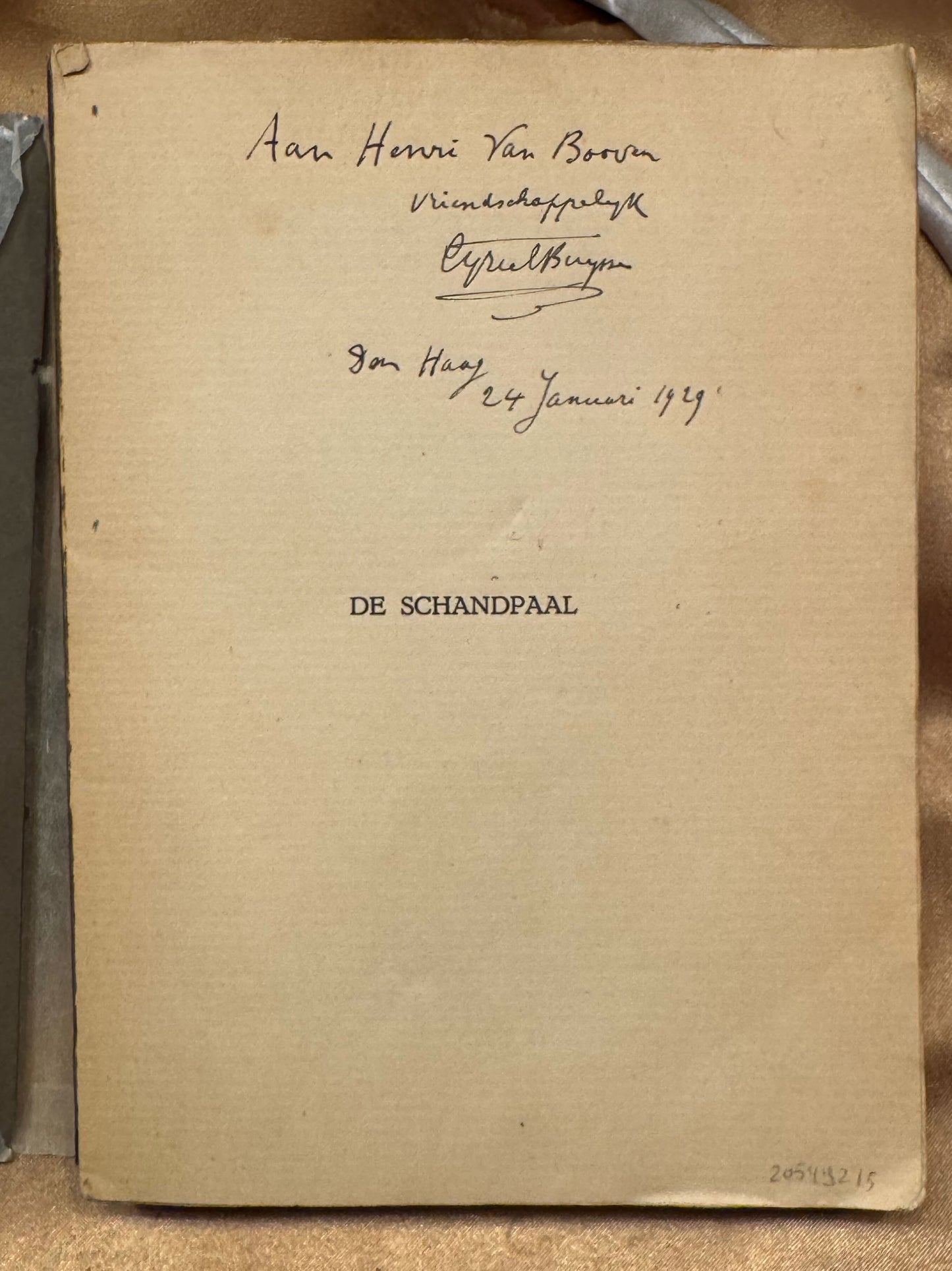 [Louis Couperus] Buysse, Cyriel De schandpaal. Gent, Rysselberghe & Rombaut, 1928.