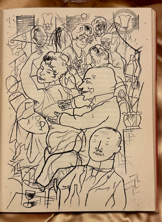 Grosz, George] Huelsenbeck, Richard Doctor Billig am Ende. Ein Roman. Mit acht Zeichnungen von George Grosz. München, Kurt Wolff Verlag, 1920