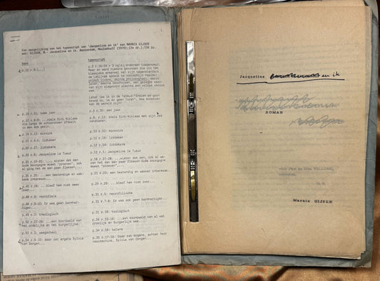 Gijsen, Marnix Jacqueline en ik [Doorgestreept: Le Tueur de Jacquand]. OORSPRONKELIJK TYPOSCRIPT.