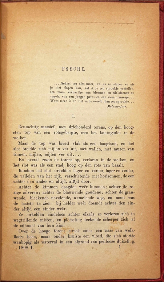 Couperus, Louis Psyche. Oorspronkelijke integrale voorpublicatie in De Gids januari 1898 p. 1-96.