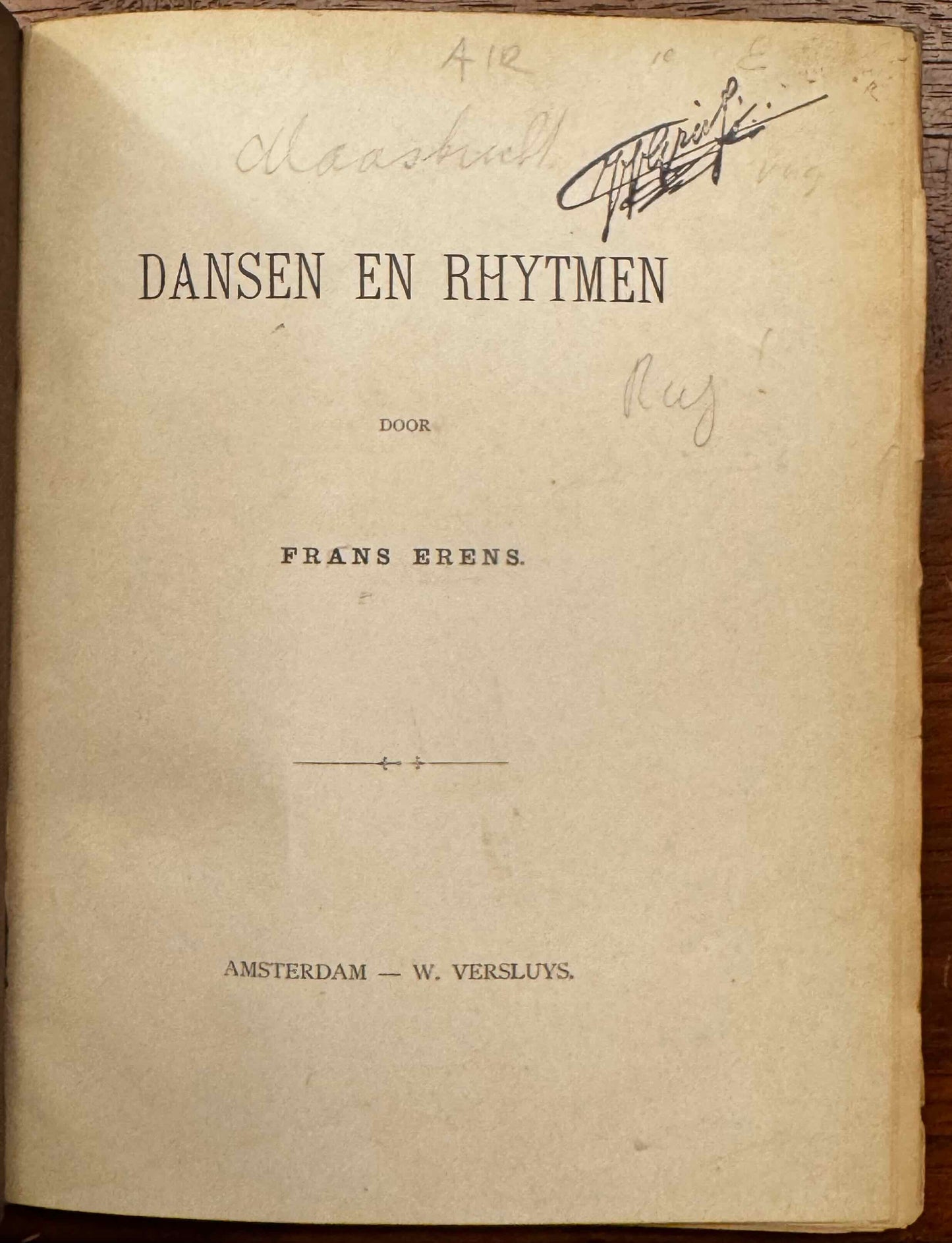 [Isaac Israëls] Erens, Frans Dansen en rhytmen. Amst., Versluys, 1893.