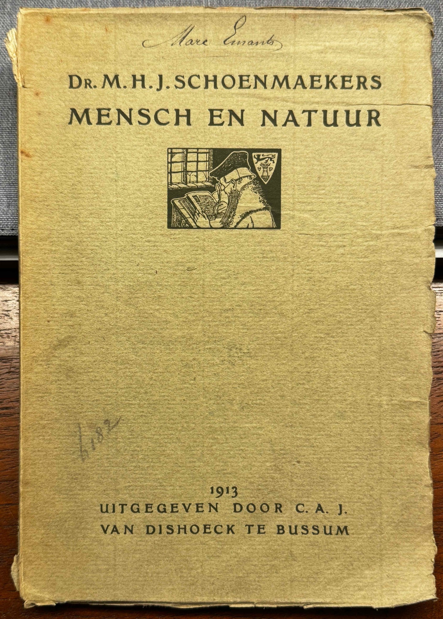 [Pau Wijnman. Mondriaan] M.H.J. Schoenmaekers. Mensch en natuur. Een mystische levensbeschouwingBussum, Van Dishoeck, 1913.