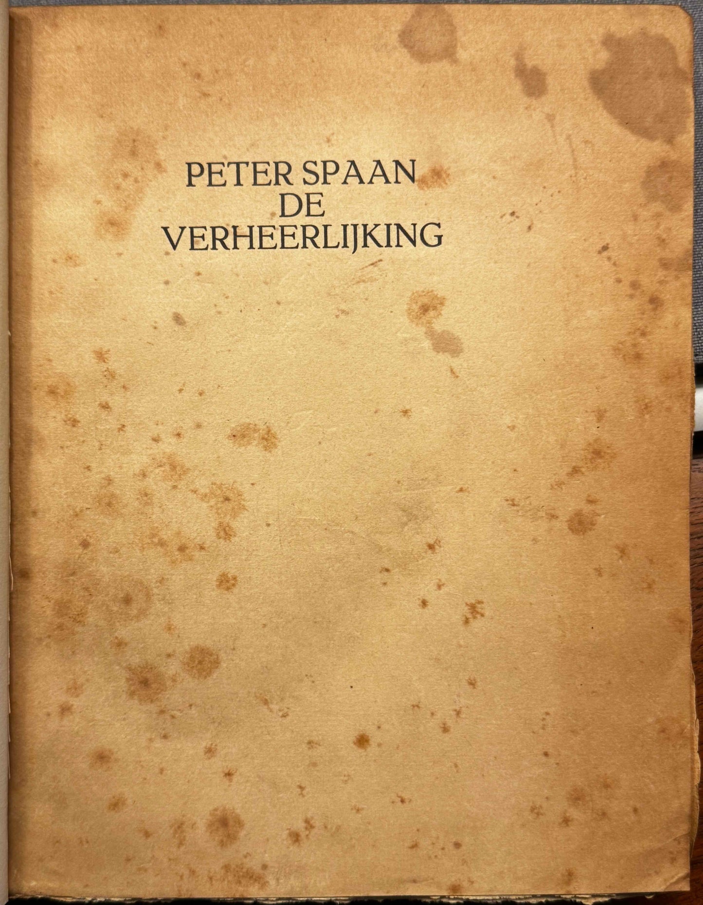 [Queer Literatuur] Spaan, Peter De verheerlijking Amersfoort, Van Amerongen, 1917.