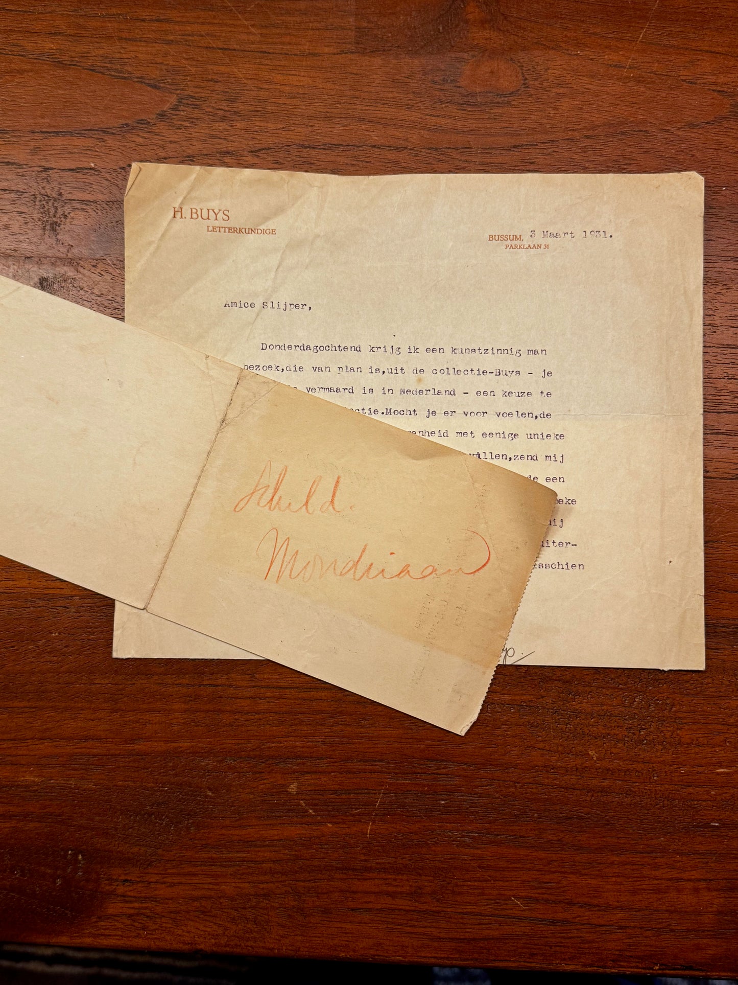 [Mondriaan] Sal Slijper. Collectie oorspronkelijke documentatie.