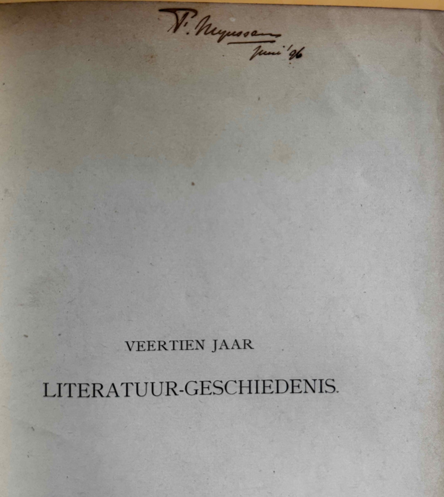 [LUXE] Kloos, Willem Veertien jaar literatuurgeschiedenis .Amsterdam, Van Looy, 1896.