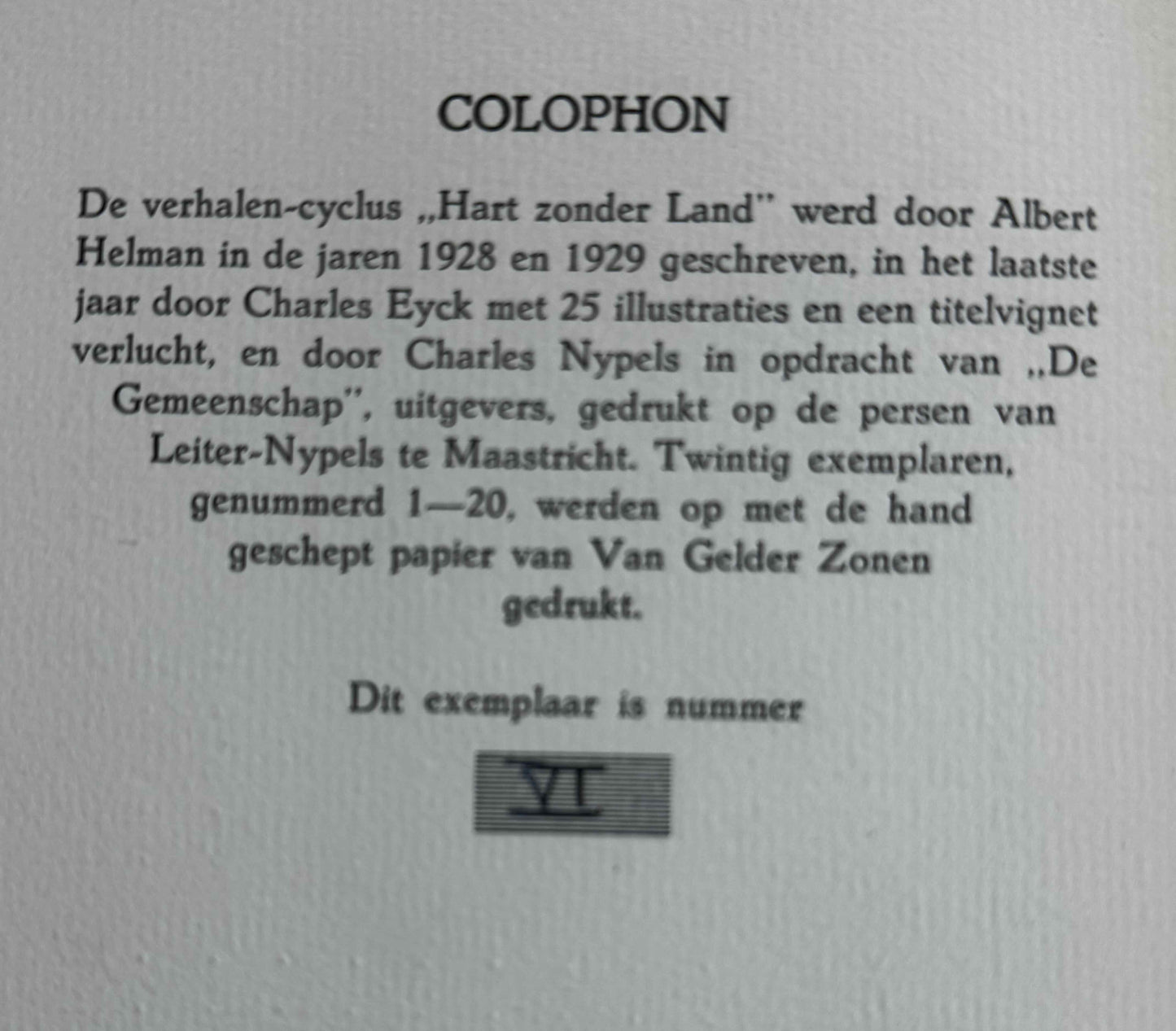 [LUXE] Helman, Albert Hart zonder land. Maastricht, De Gemeenschap/Nypels, 1929.