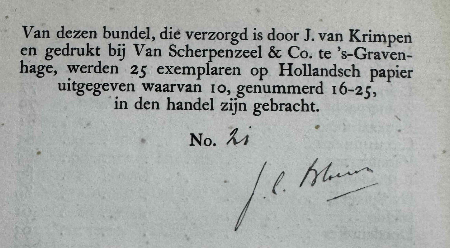 [LUXE] Bloem, J.C. Het verlangen. Amst., Van Kampen, 1921. 1ste druk.