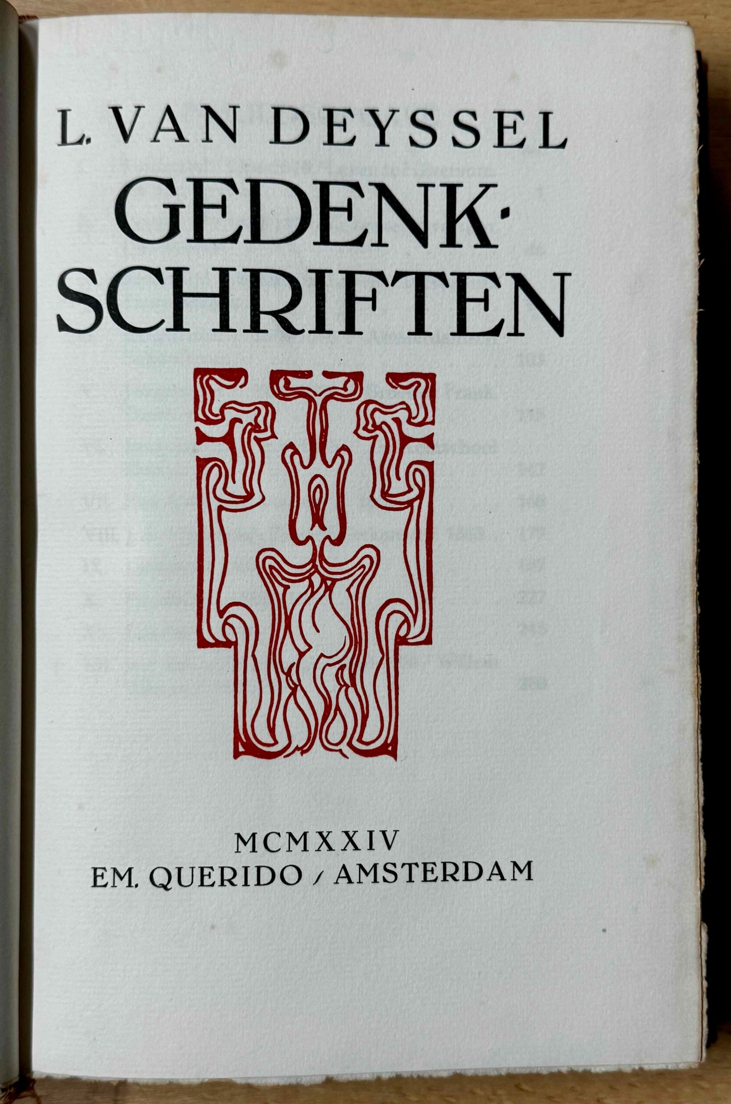 [LUXE] Deyssel, Lodewijk van Gedenkschriften. Amsterdam, Querido, 1924.