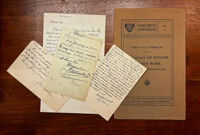 [De Stijl. Manuscript] Doesburg, Theo van De schilder [Janus] De Winter en zijn werk. Psychoanalytische studie. Haarlem, De Bois, [1916].