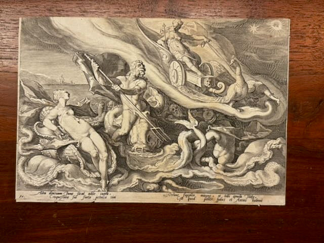 Studio of Hendrick Goltzius after Hendrick Goltzius (1558-1617) Juno Complaining to Oceanus and Tethys about Callisto. Ca. 1589.