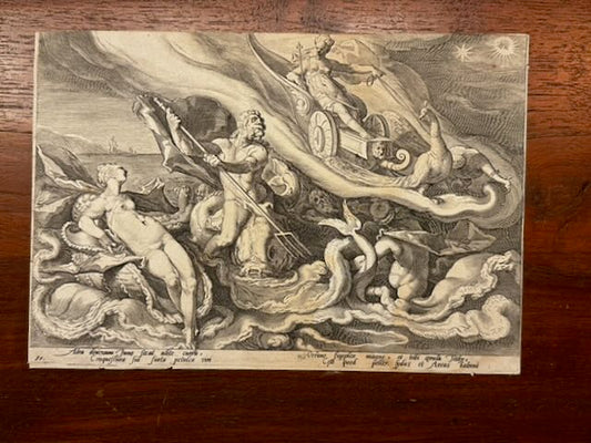Studio of Hendrick Goltzius after Hendrick Goltzius (1558-1617) Juno Complaining to Oceanus and Tethys about Callisto. Ca. 1589.