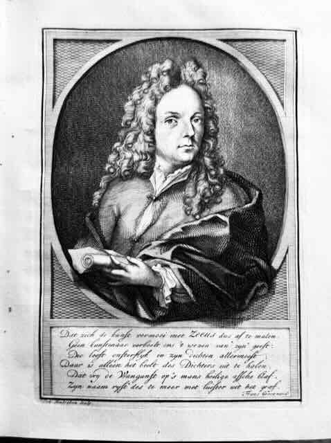 Jakob Zeeus. Gedichten … met veele kopere kunstplaten versiert. Delft, Reinier Boitet, 1721