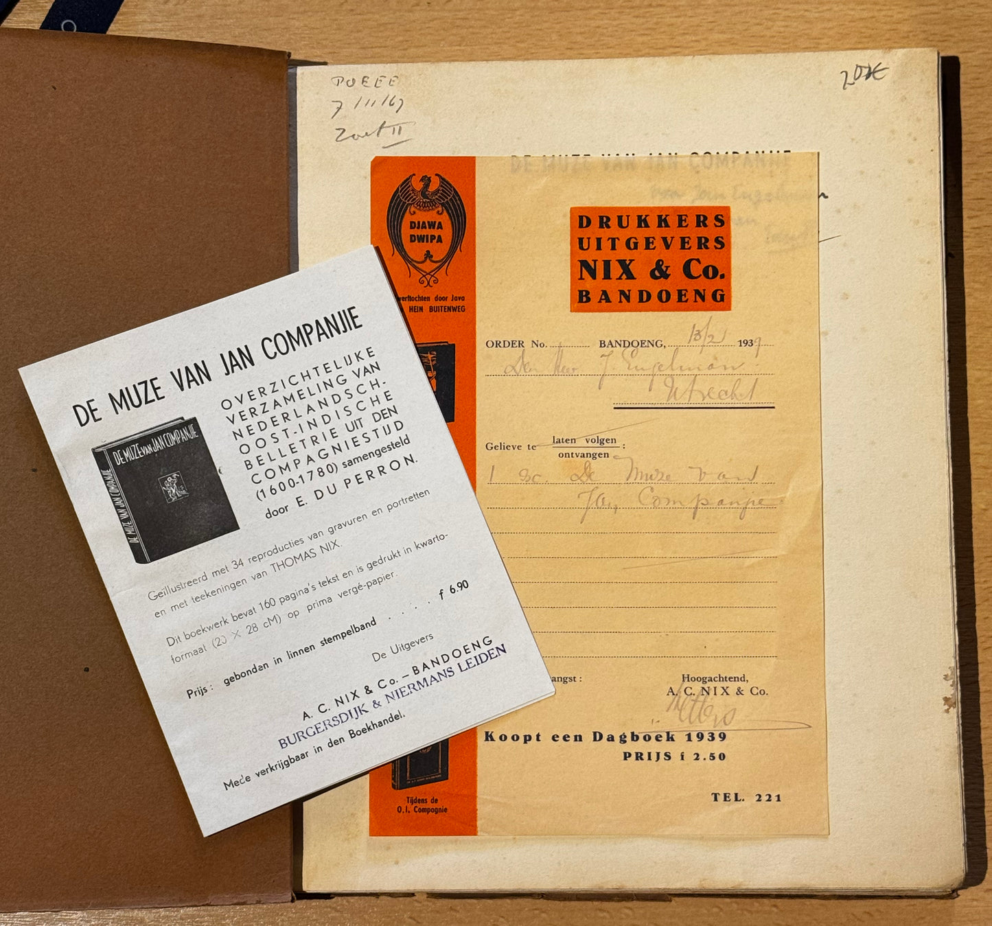 E.du Perron. De Muze van Jan Companjie. Bandoeng, Uitgevers A.C. Nix, 1939