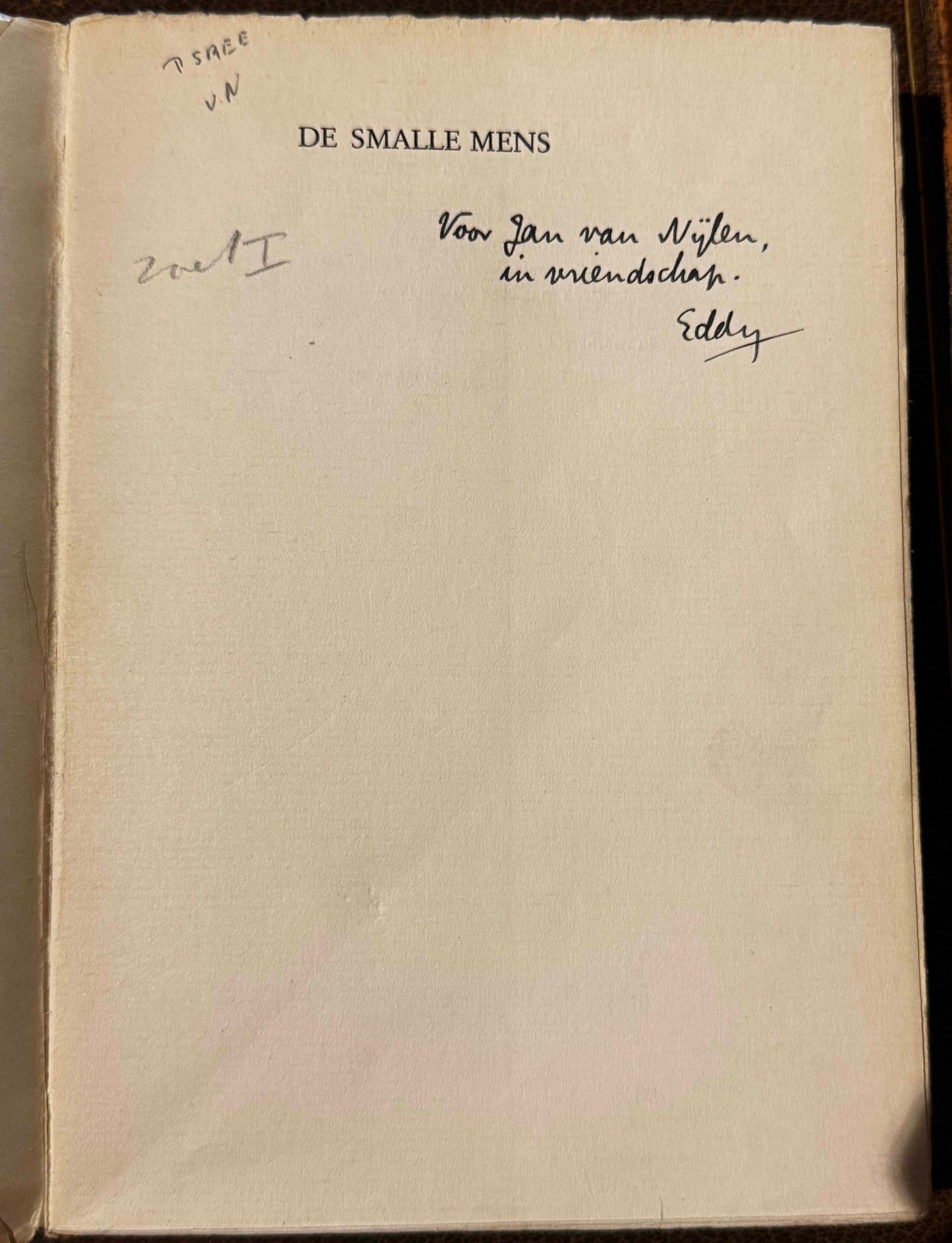 E. du Perron, De smalle mens. Amsterdam, N.V. EM. Querido’s Uitgevers-Mij, 1934
