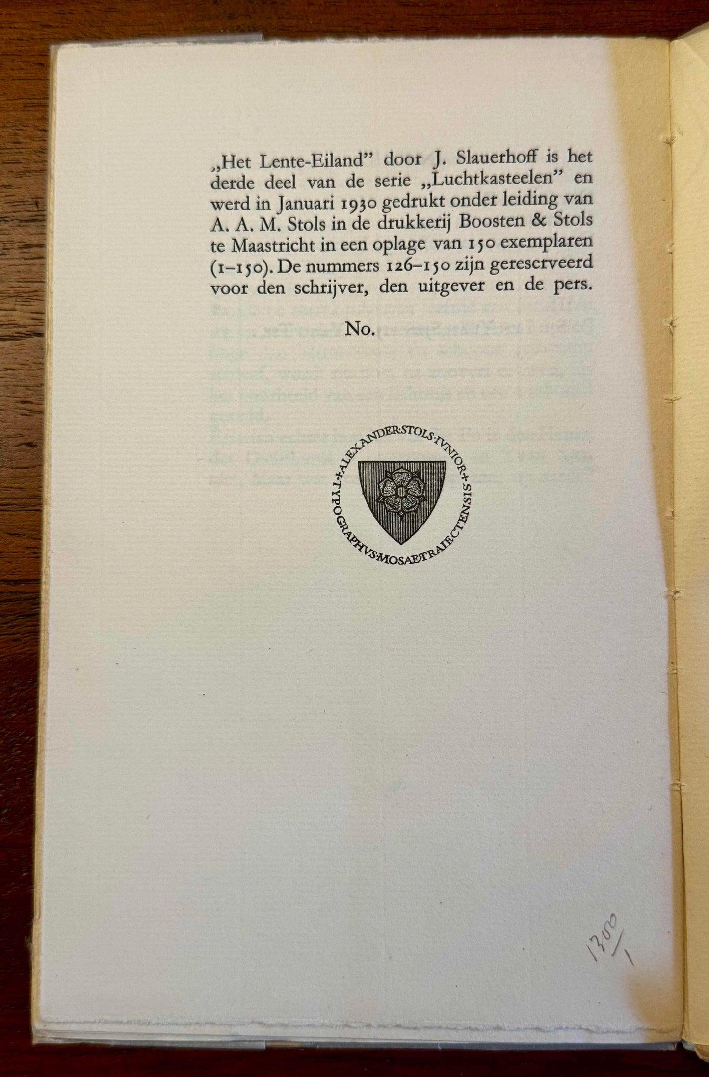 J. Slauerhoff, Het lente-eiland. Brussel & Maastricht, 1930