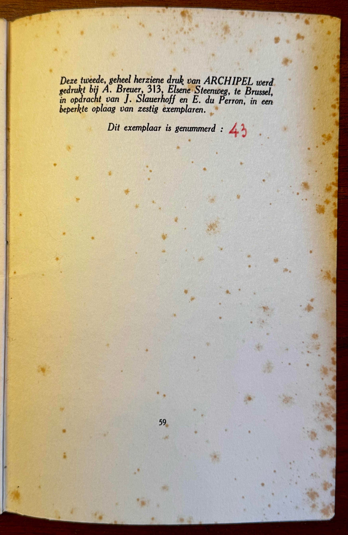 J. Slauerhoff, Archipel. Herziene uitgave. Chaumont-Gistoux, 1929