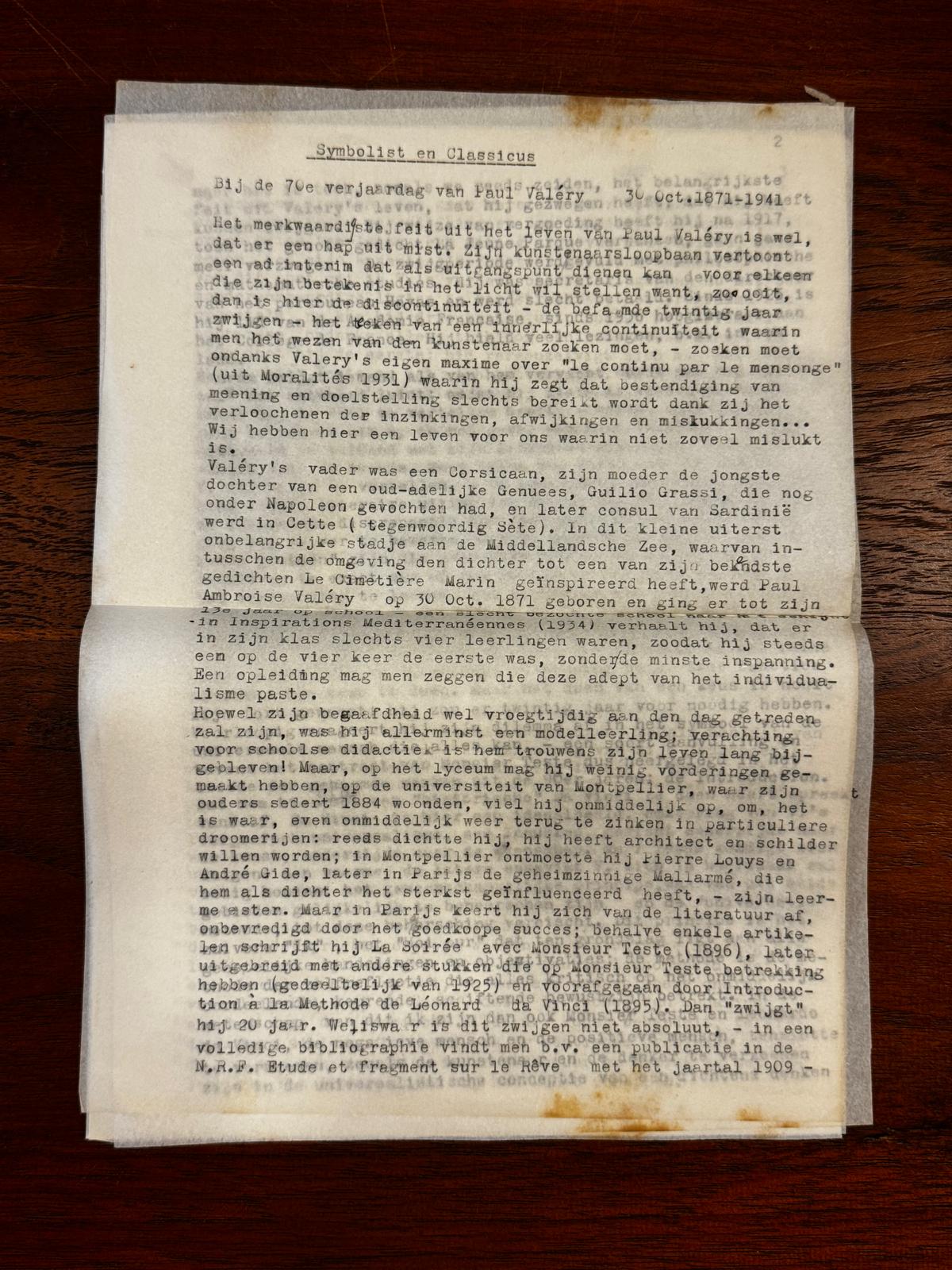 Symbolist en classicus. 29-10-41