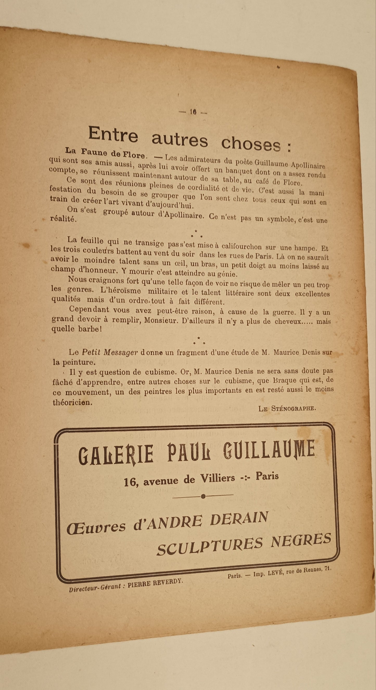 [Cubism. Dada] Pierre Reverdy (ed.). Nord – Sud. Revue Littéraire.