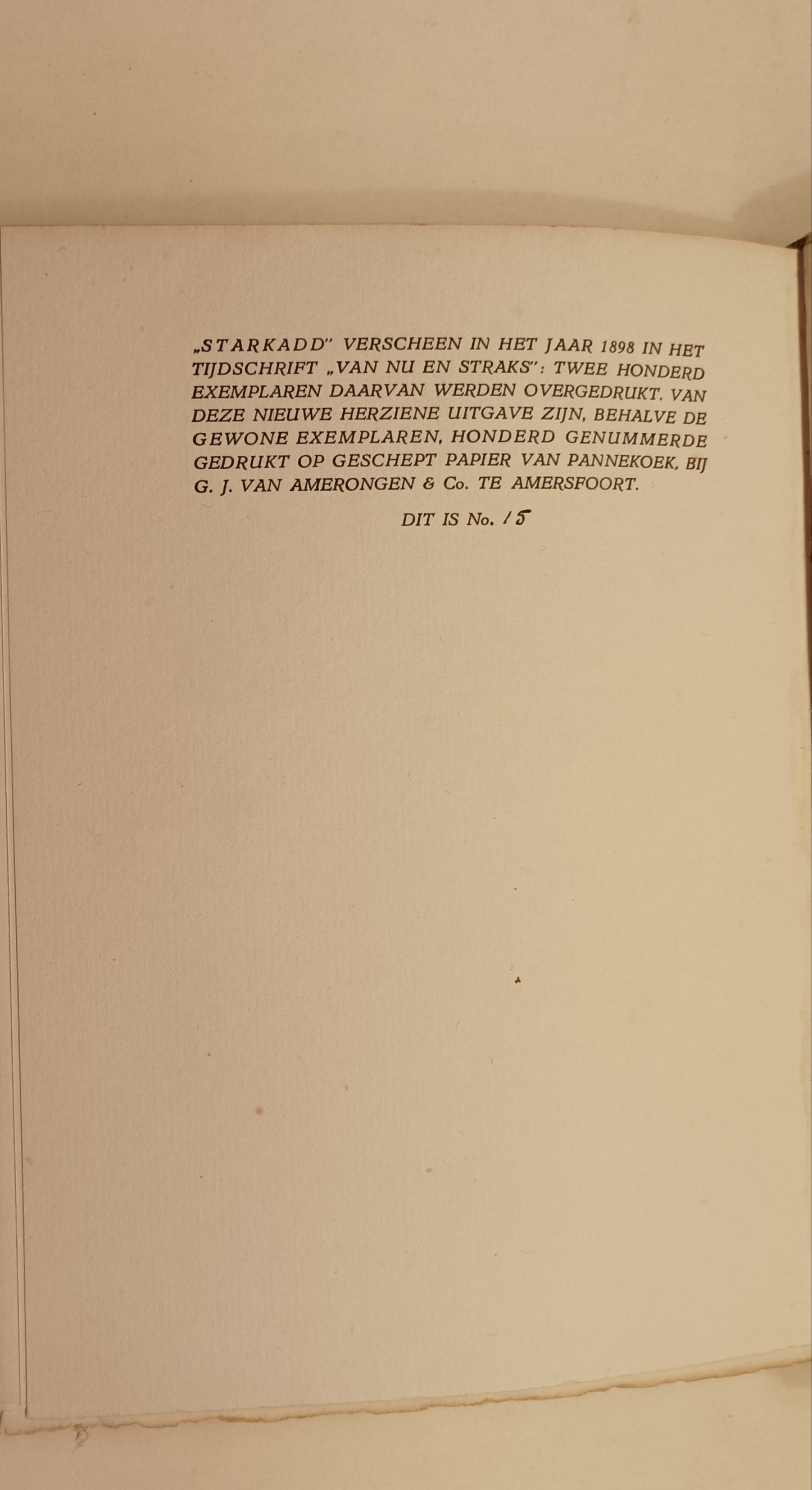 [Gesigneerd. Luxe] Alfred Hegenscheidt. Starkadd. Drama in vijf bedrijven.