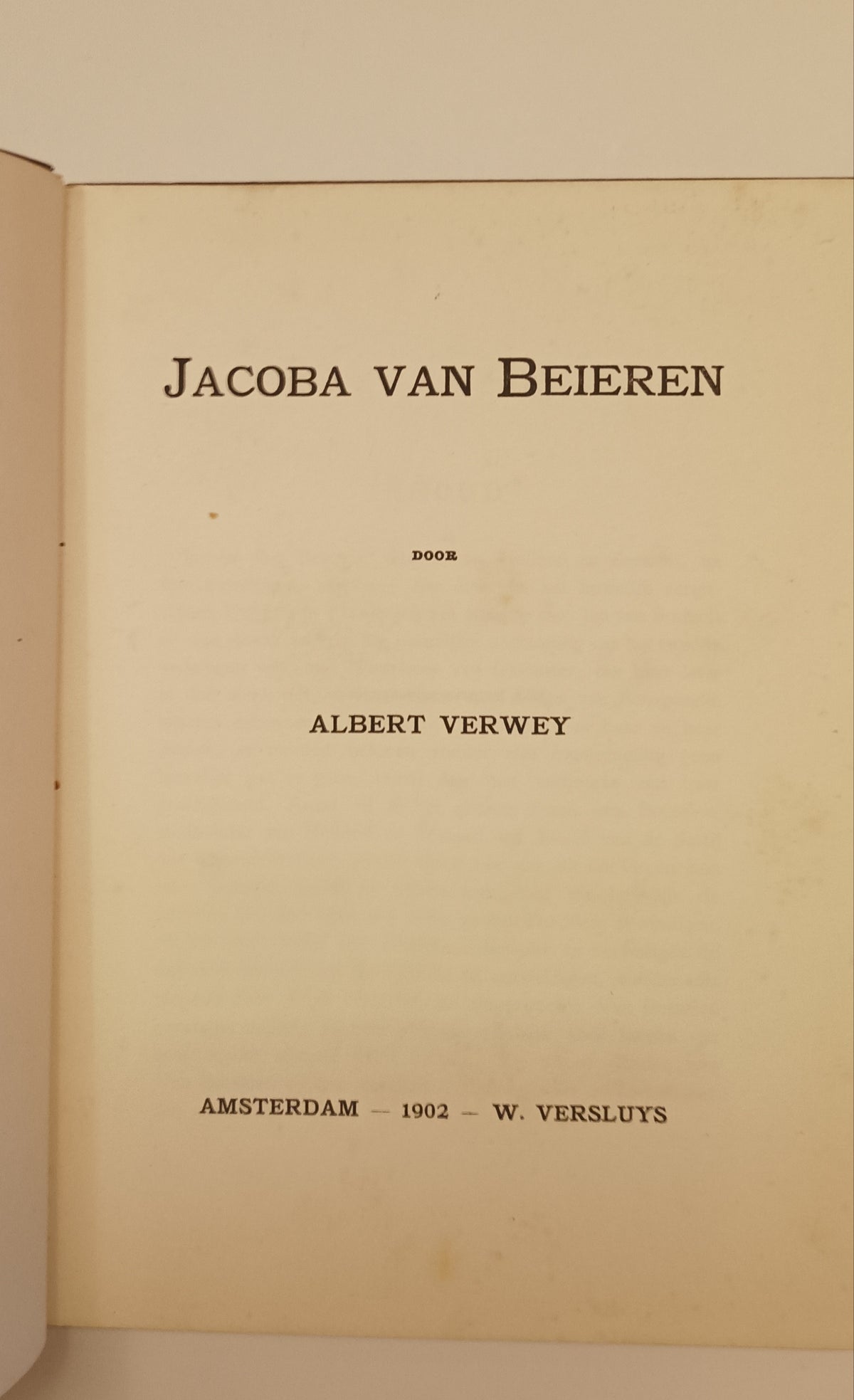 [Gesigneerd] Albert Verwey. Jacoba van Beieren.