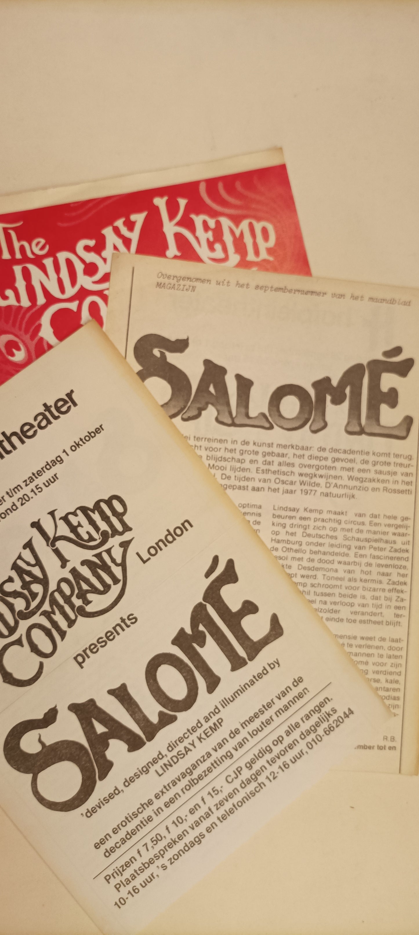 LHBTQ+ History] The Lindsay Kemp Company. Salomé.