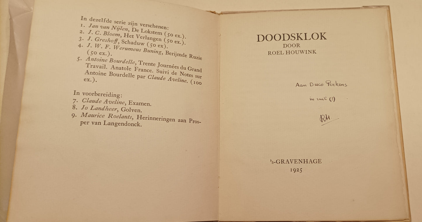 [Gesigneerd] Roel Houwink. Doodsklok.