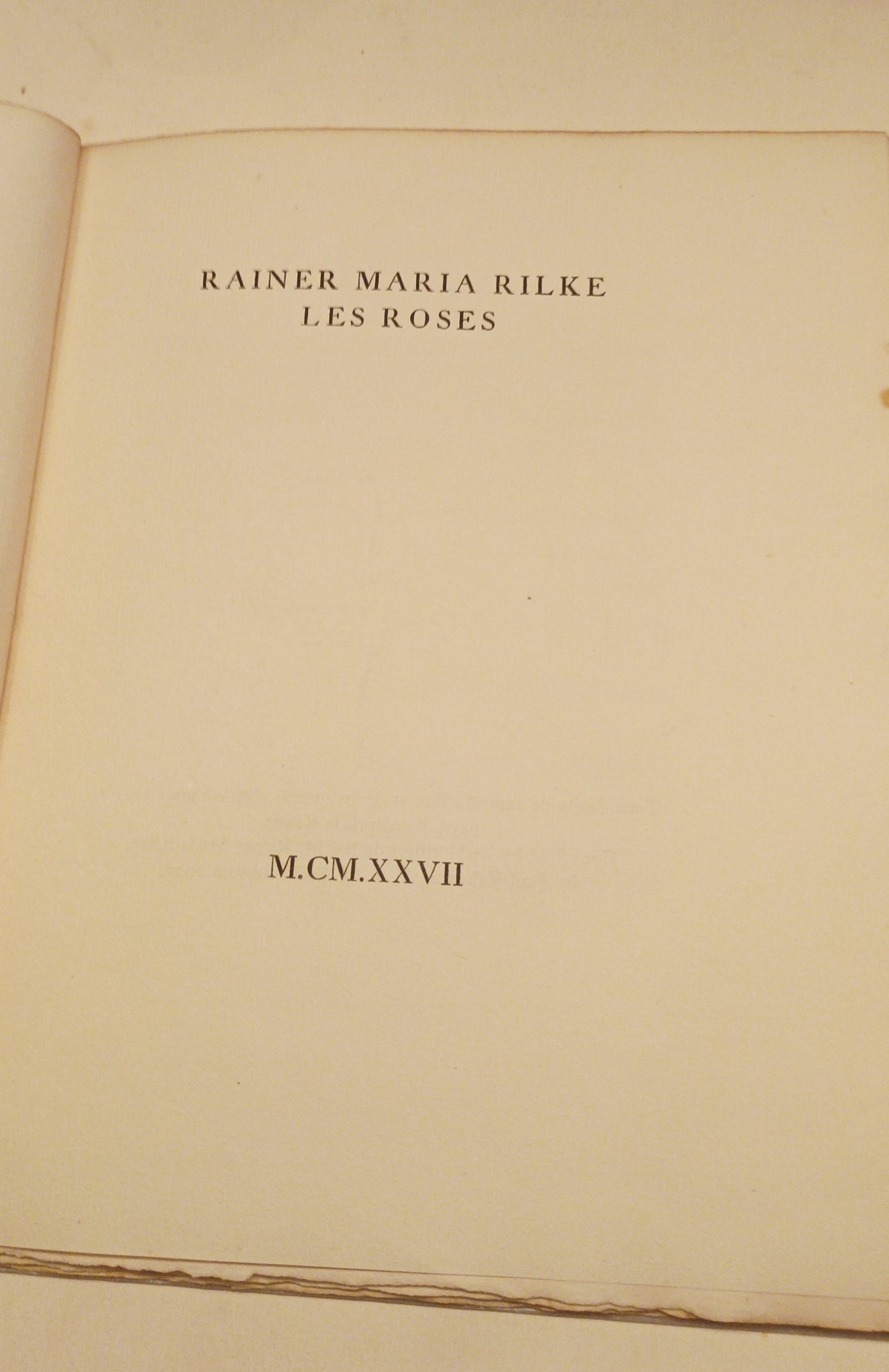 Rainer Maria Rilke Les roses.